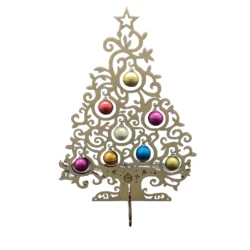 Дерев'яна новорічна заготовка Ялинка з логотипом Фанера та іграшки 43х30 см